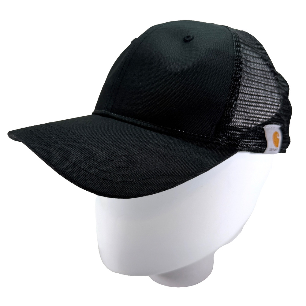 Carhartt Black Canvas Mesh Cap 103056 One Size OSFA Adjustable Snapback - NWT